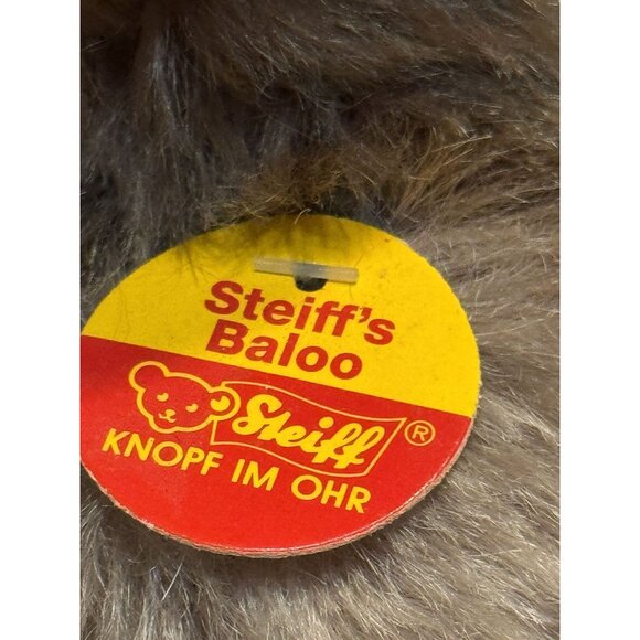Steiff's Baloo Bear Plush 13.5" Brown Animal Knopf Im Ohr Germany Disney 1995 - Picture 3 of 11